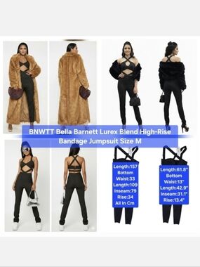 BNWTT Bella Barnett Lurex Blend High-Rise Bandage Jumpsuit Size M